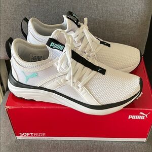 PUMA SoftRide Women's White and Black Sneakers
